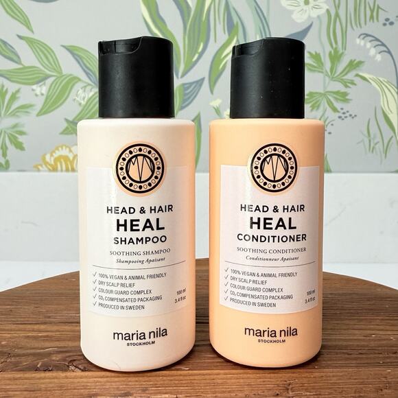 New 2x Maria Nila Head & Hair Heal‎ Shampoo & Conditioner 3.4 oz 100mL Vegan Dry - Picture 1 of 4